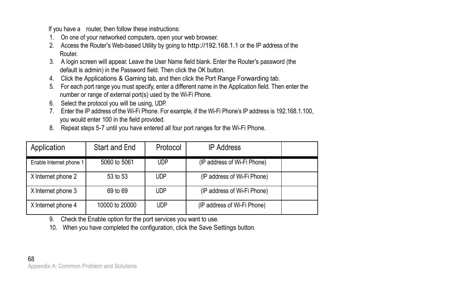 Application start and end protocol ip address | PLANET VIP-193 User Manual | Page 73 / 83