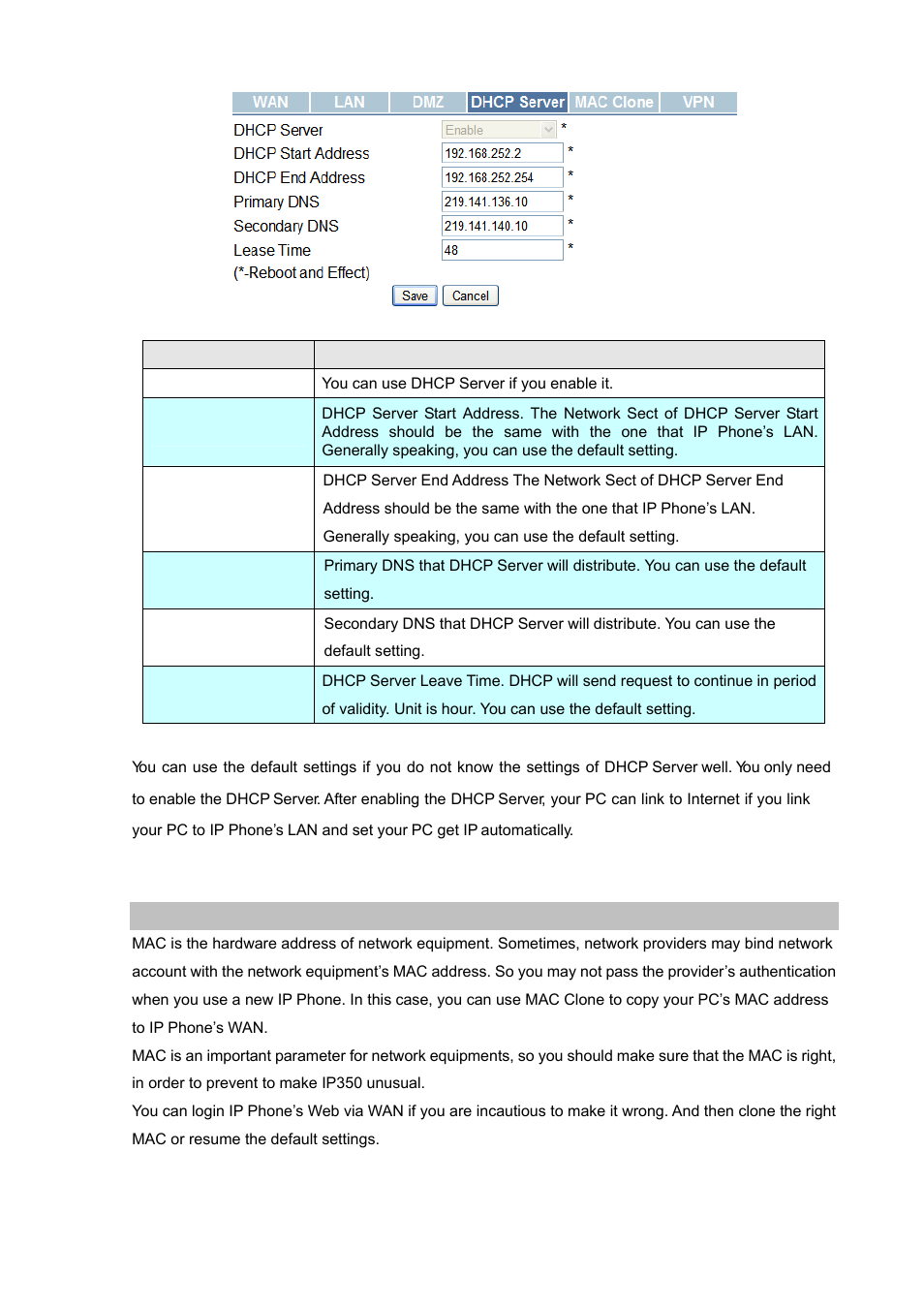 Mac clone settings | PLANET VIP-251T User Manual | Page 31 / 57