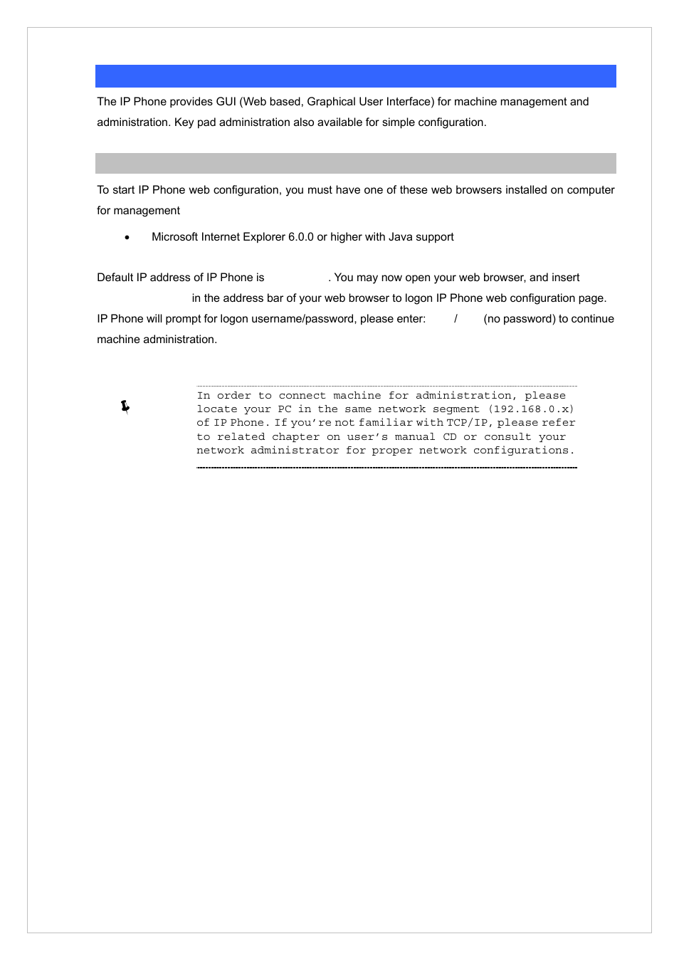 Administration interface, Web configuration access | PLANET VIP-255PT User Manual | Page 13 / 35