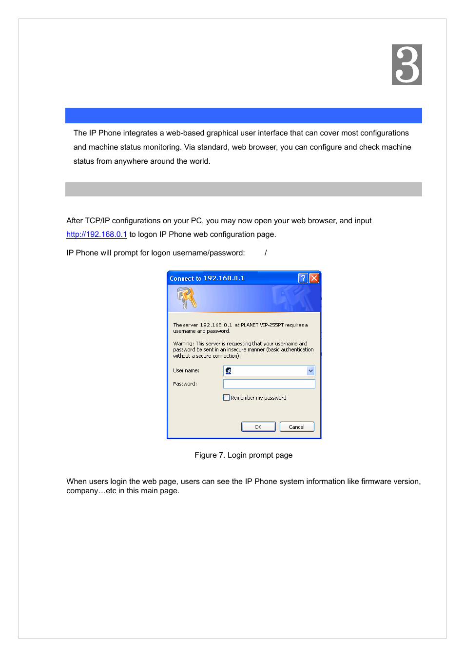 Chapter 3 network service configurations, Manipulation of ip phone via web browser | PLANET VIP-255PT User Manual | Page 14 / 35