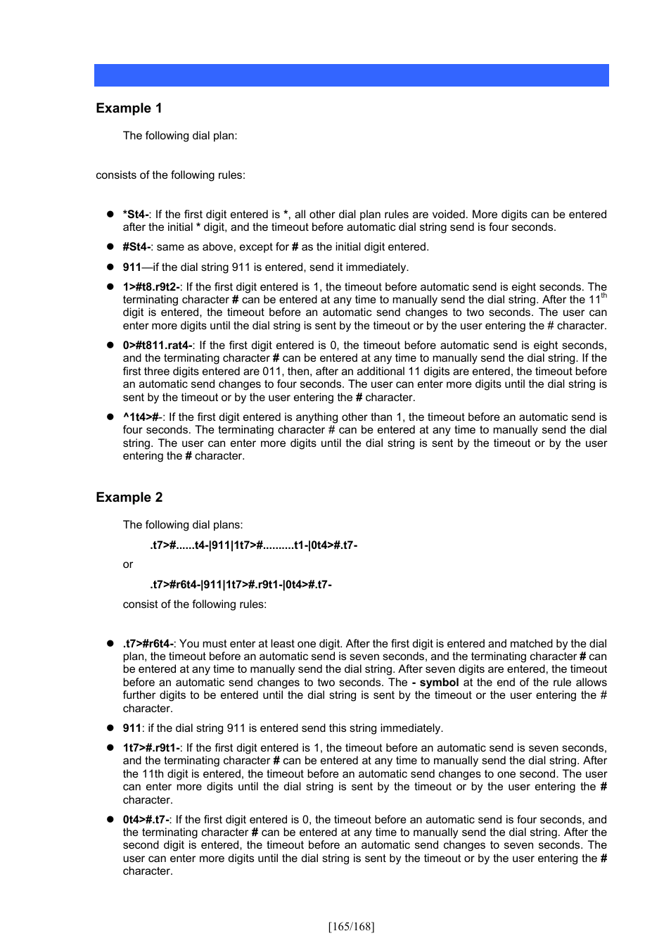 Appendix b dial plan samples | PLANET VIP-350PT User Manual | Page 165 / 168