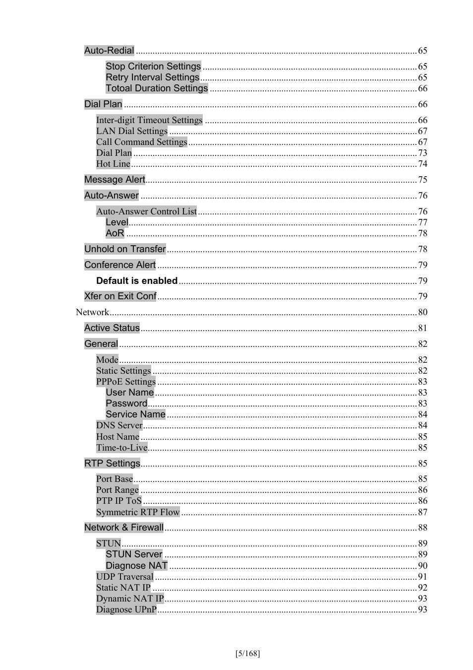 PLANET VIP-350PT User Manual | Page 5 / 168