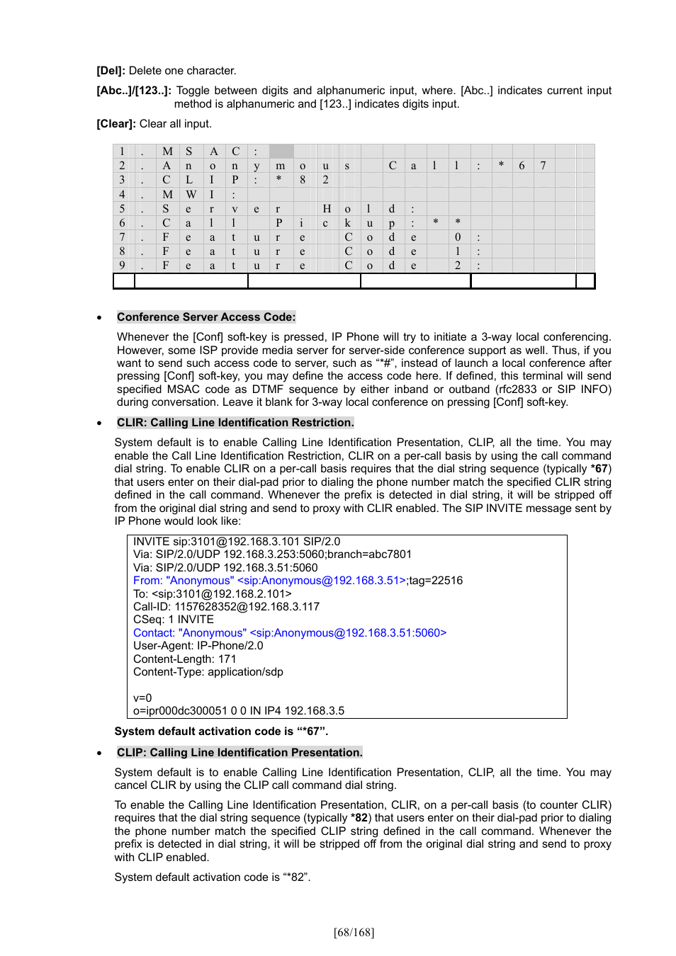 PLANET VIP-350PT User Manual | Page 68 / 168