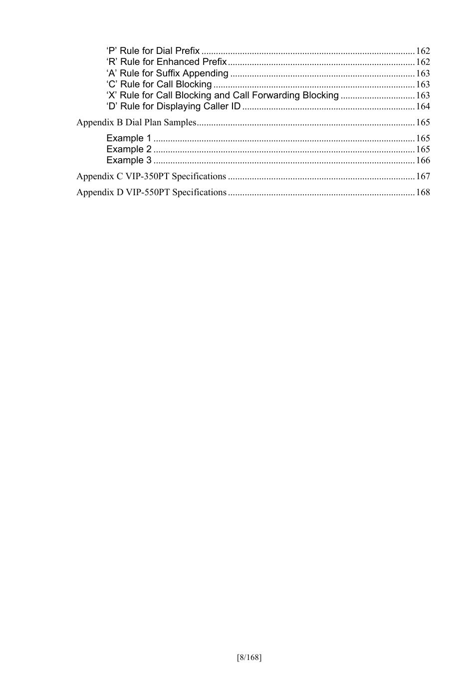 PLANET VIP-350PT User Manual | Page 8 / 168