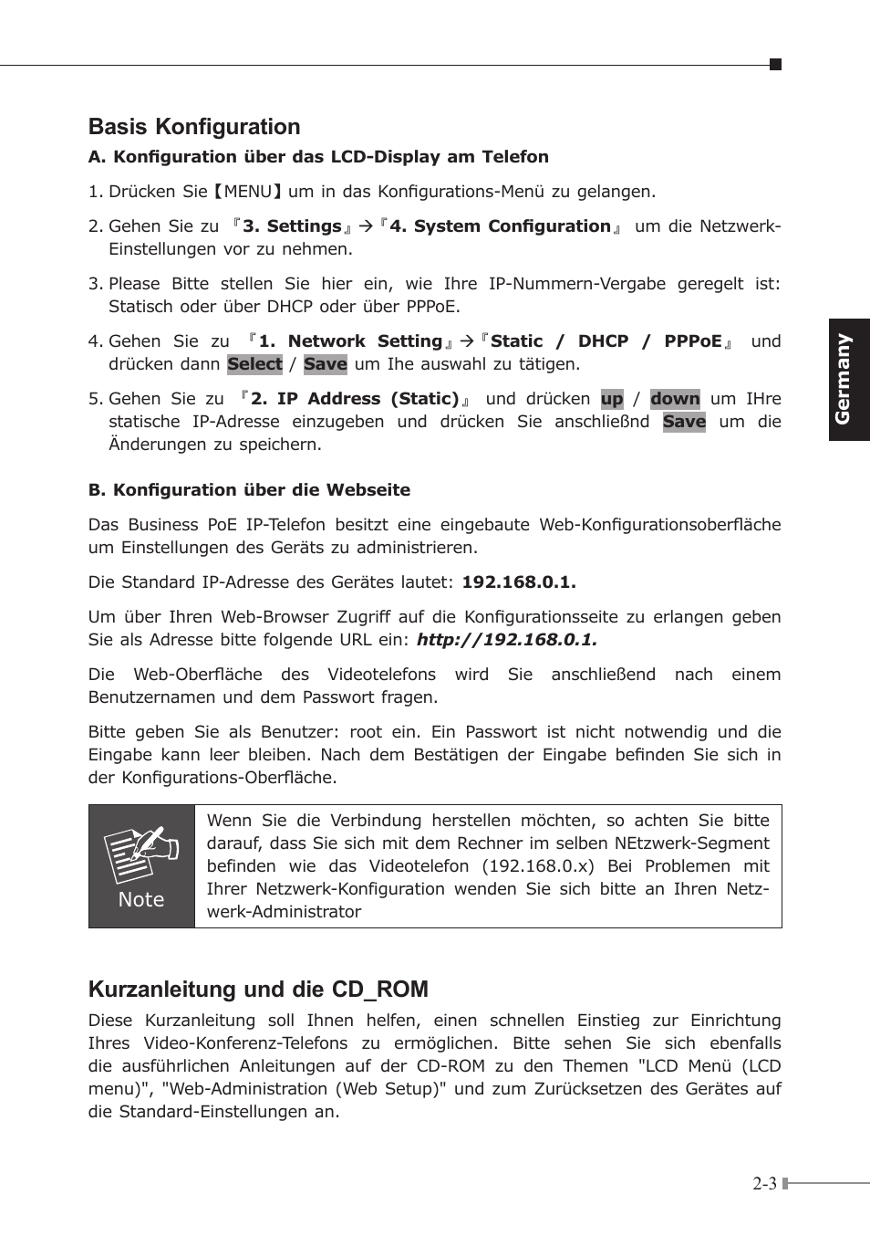 Basis konfiguration, Kurzanleitung und die cd_rom | PLANET VIP-351PT User Manual | Page 12 / 30