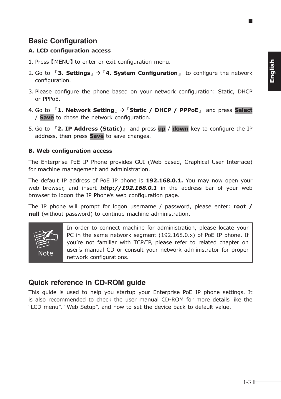 Basic configuration, Quick reference in cd-rom guide | PLANET VIP-351PT User Manual | Page 8 / 30