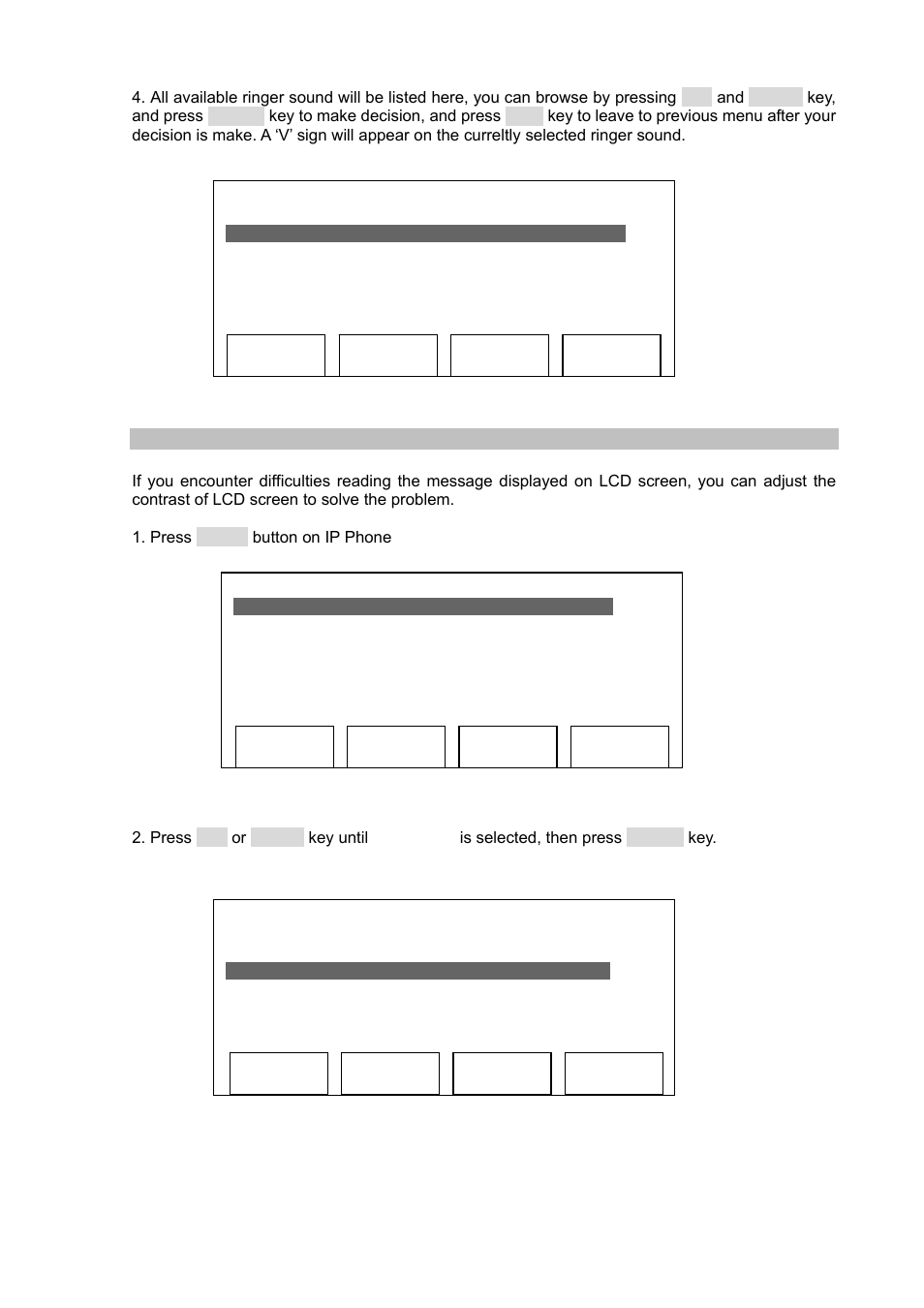Adjust the contrast of lcd screen | PLANET VIP-351PT User Manual | Page 41 / 53