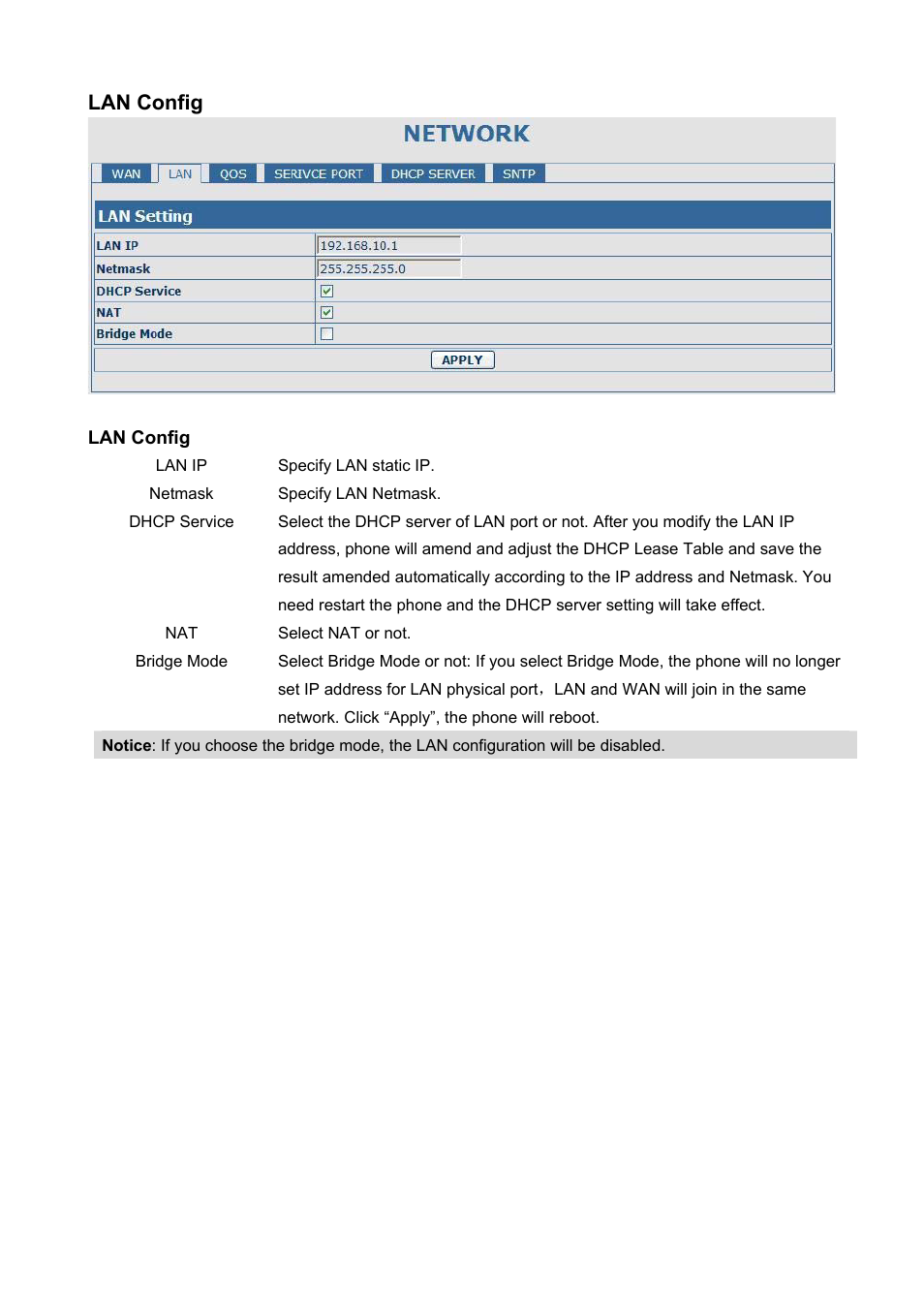 Lan config | PLANET VIP-360PT User Manual | Page 23 / 65