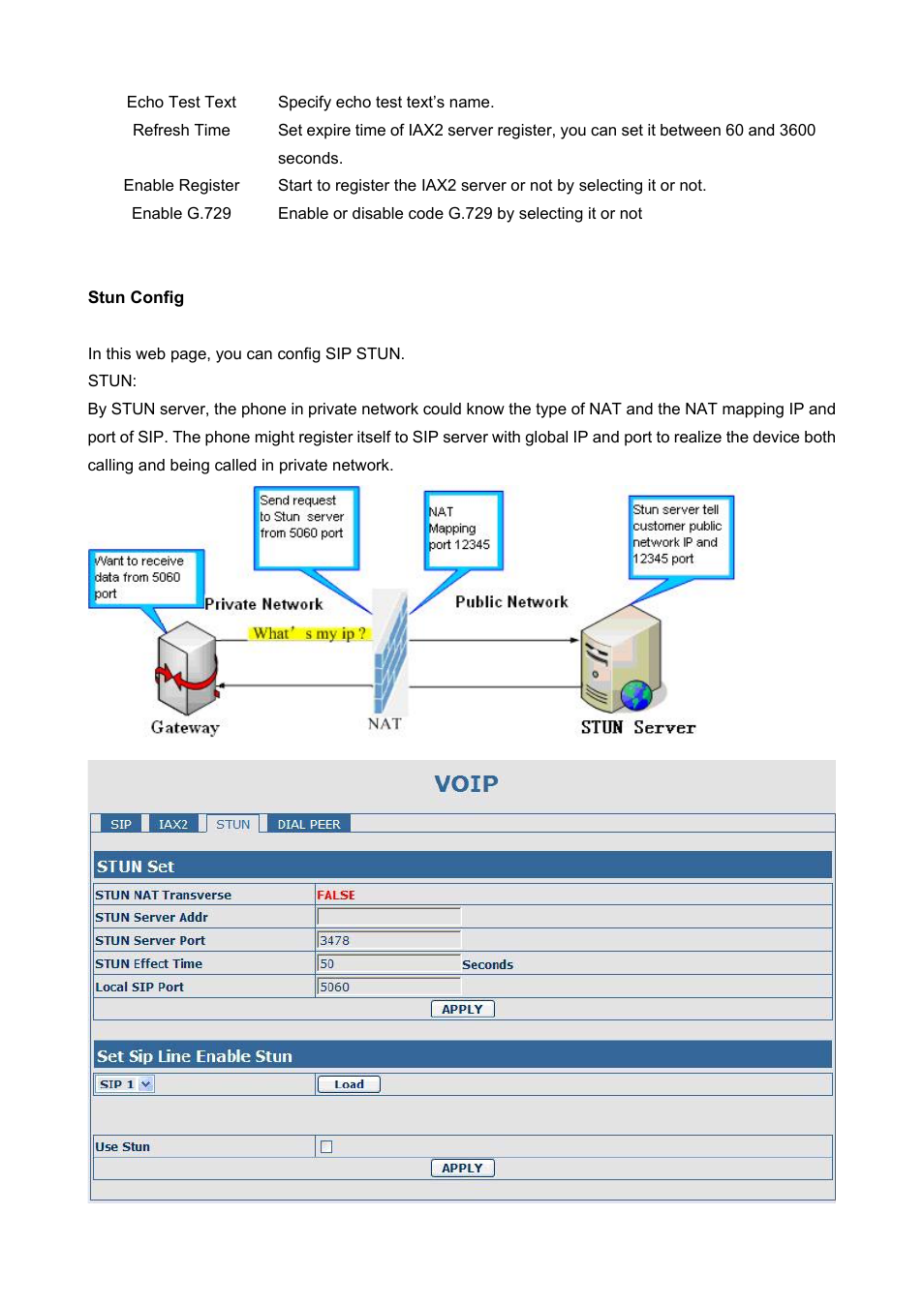Stun config | PLANET VIP-360PT User Manual | Page 37 / 65