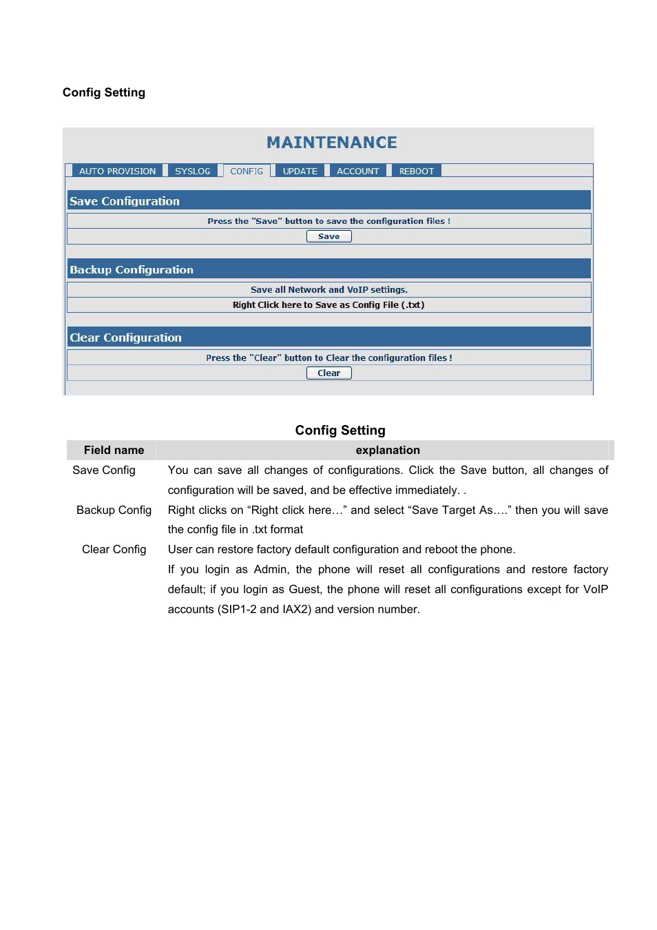 Config setting | PLANET VIP-360PT User Manual | Page 51 / 65