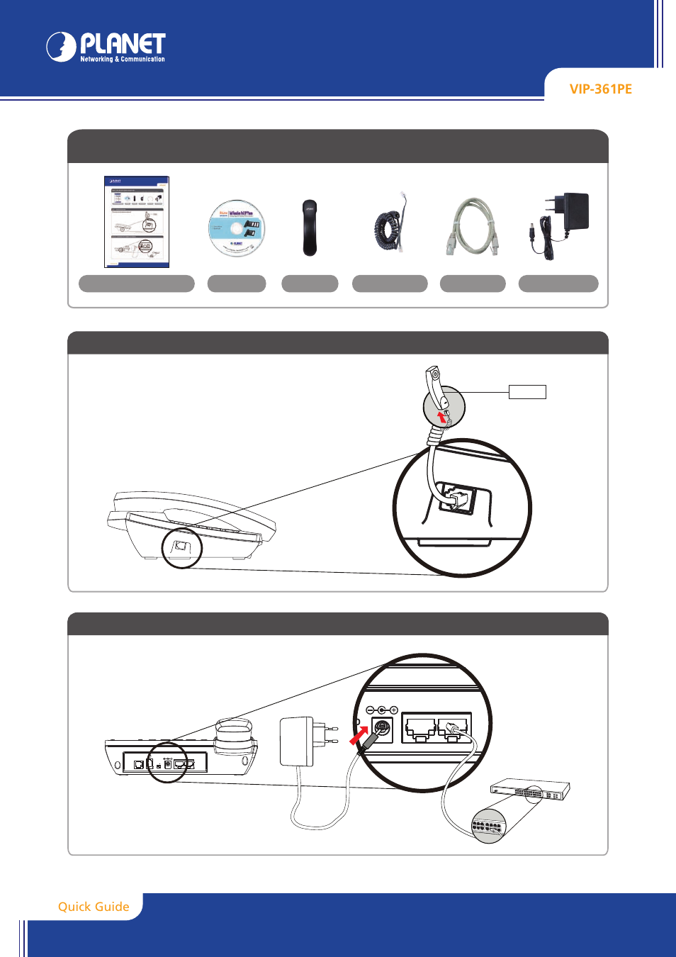 Vip-361pe, Quick guide | PLANET VIP-361PE User Manual | Page 2 / 2