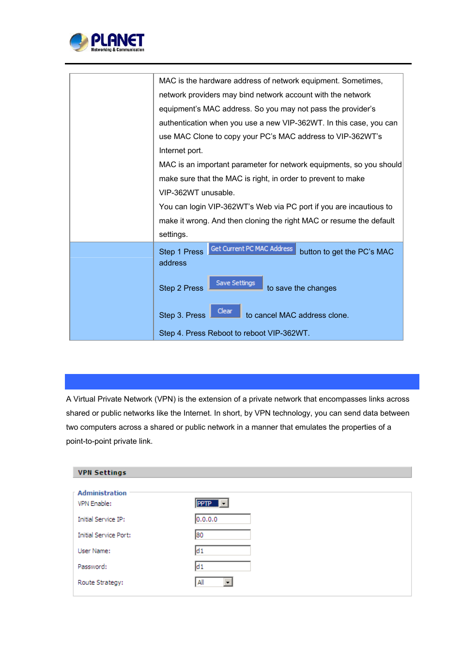 PLANET VIP-362WT User Manual | Page 38 / 64