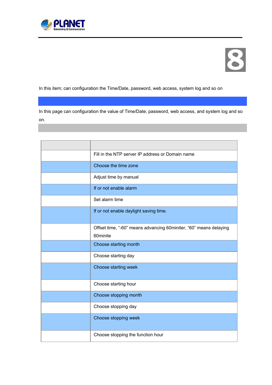 Chapter 8 voip ip phone administration, Management, Time/date | PLANET VIP-362WT User Manual | Page 52 / 64