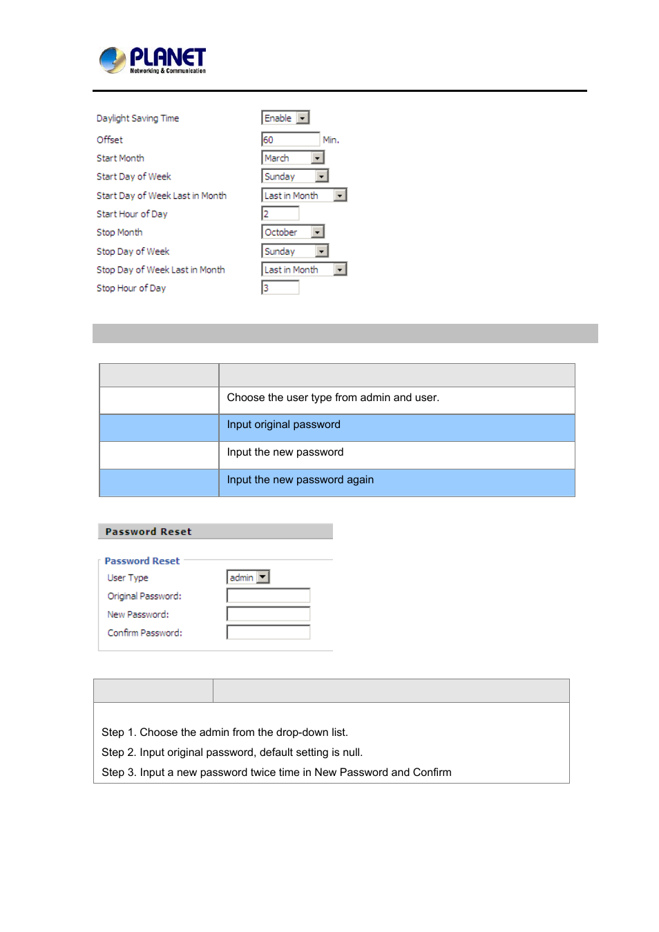 Password reset | PLANET VIP-362WT User Manual | Page 54 / 64