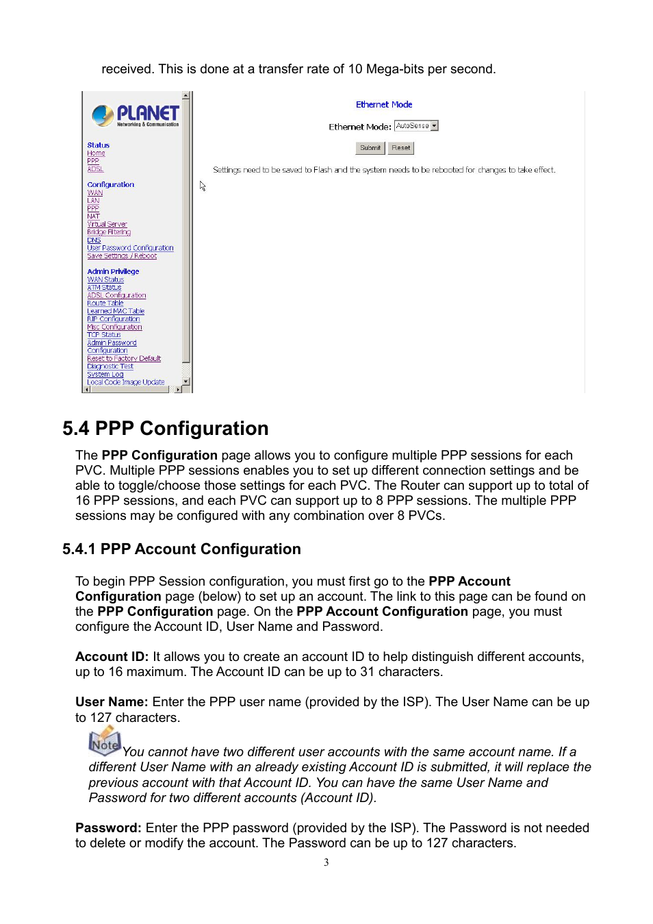 4 ppp configuration | PLANET ADE-3100 User Manual | Page 21 / 51