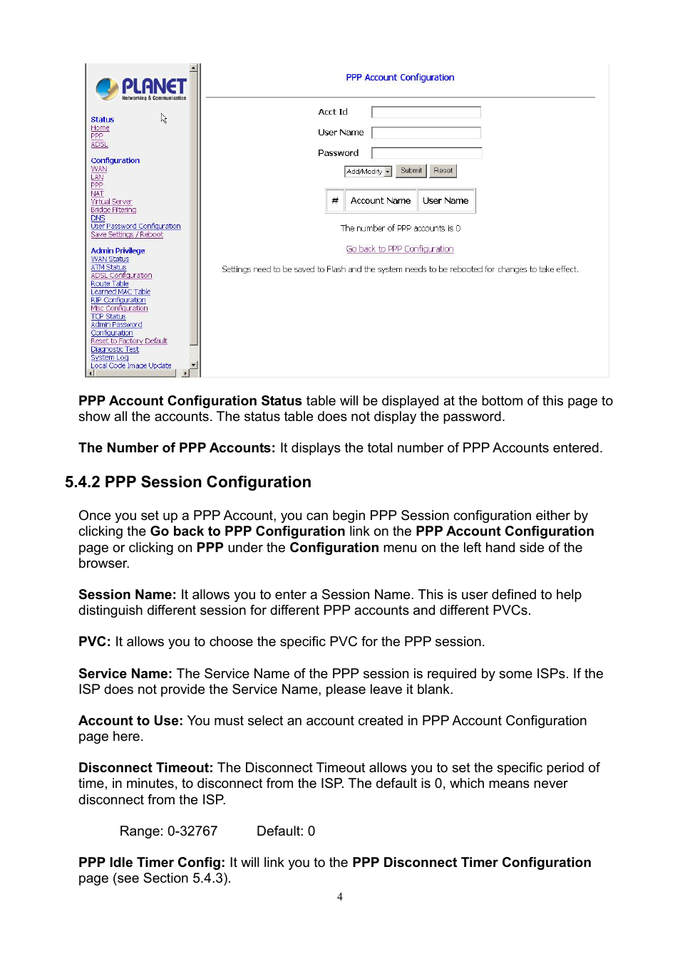 2 ppp session configuration | PLANET ADE-3100 User Manual | Page 22 / 51