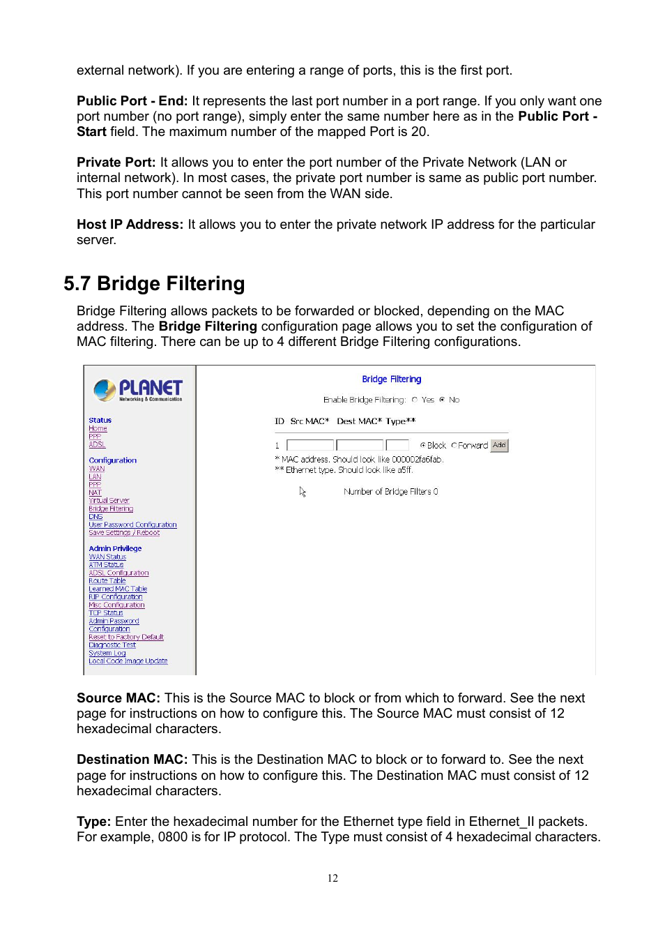7 bridge filtering | PLANET ADE-3100 User Manual | Page 30 / 51
