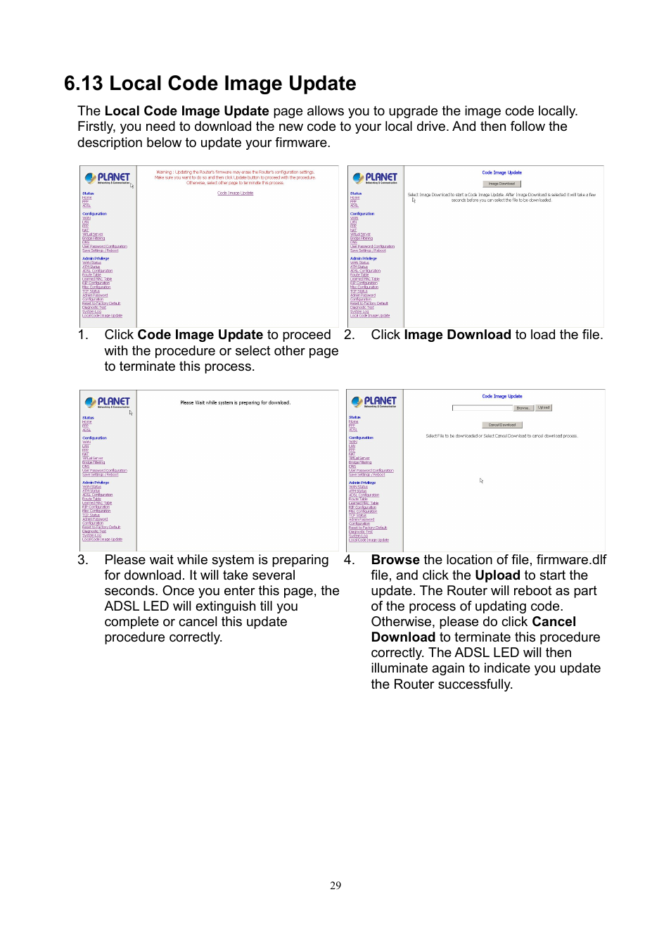 13 local code image update | PLANET ADE-3100 User Manual | Page 47 / 51