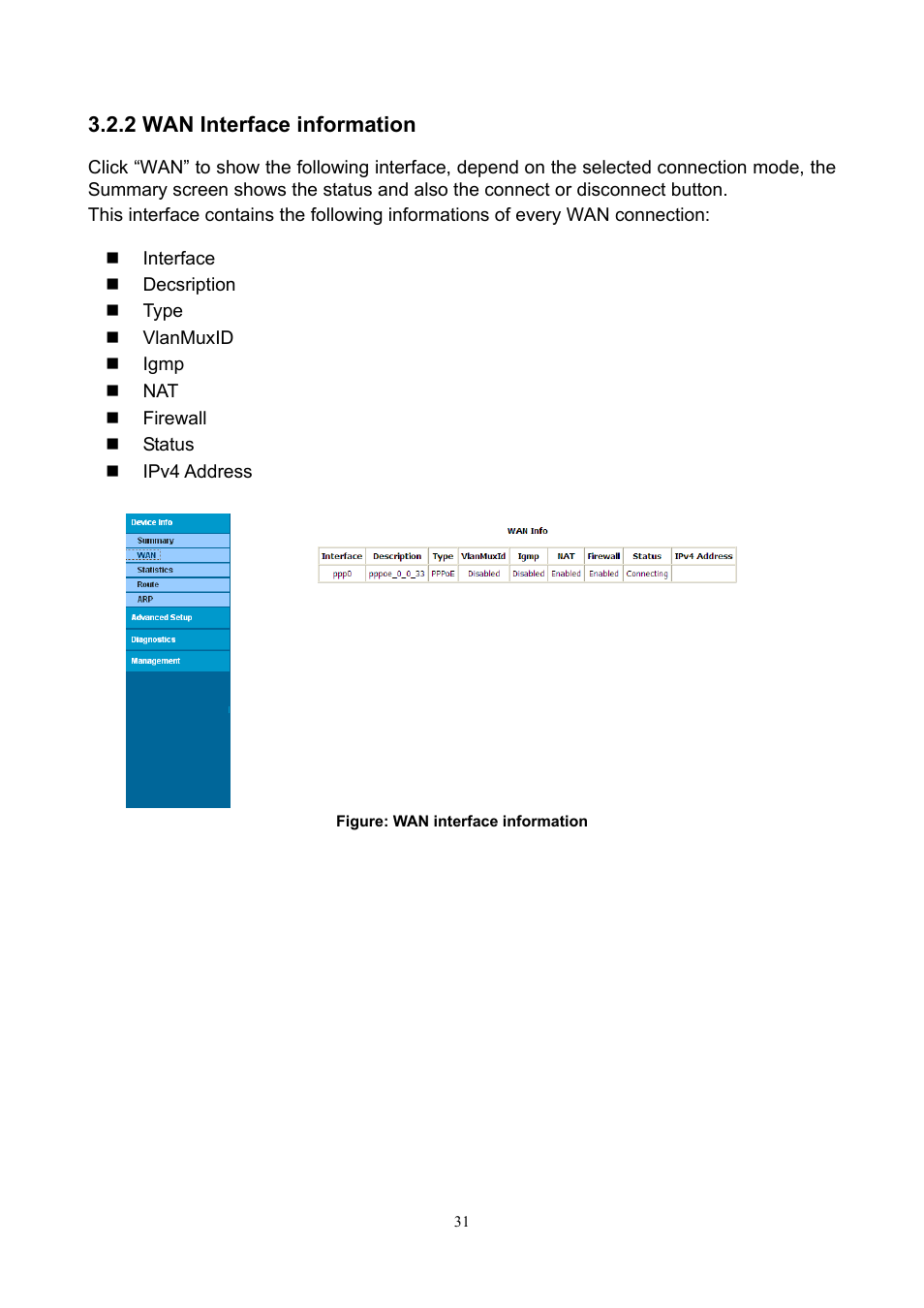 2 wan interface information | PLANET ADN-4000 User Manual | Page 31 / 118