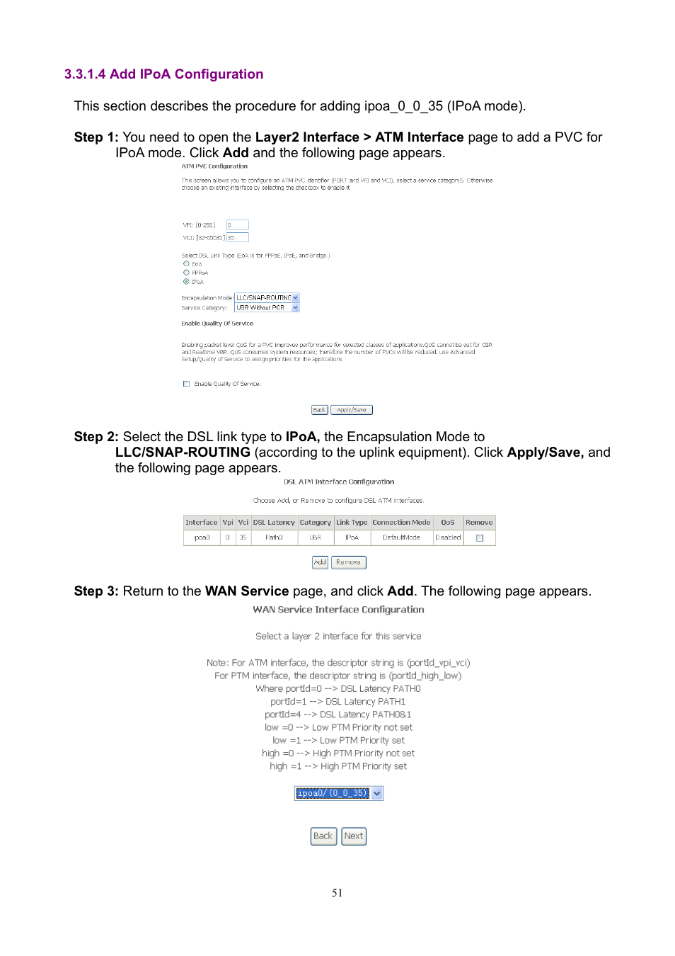 4 add ipoa configuration | PLANET ADN-4000 User Manual | Page 51 / 118