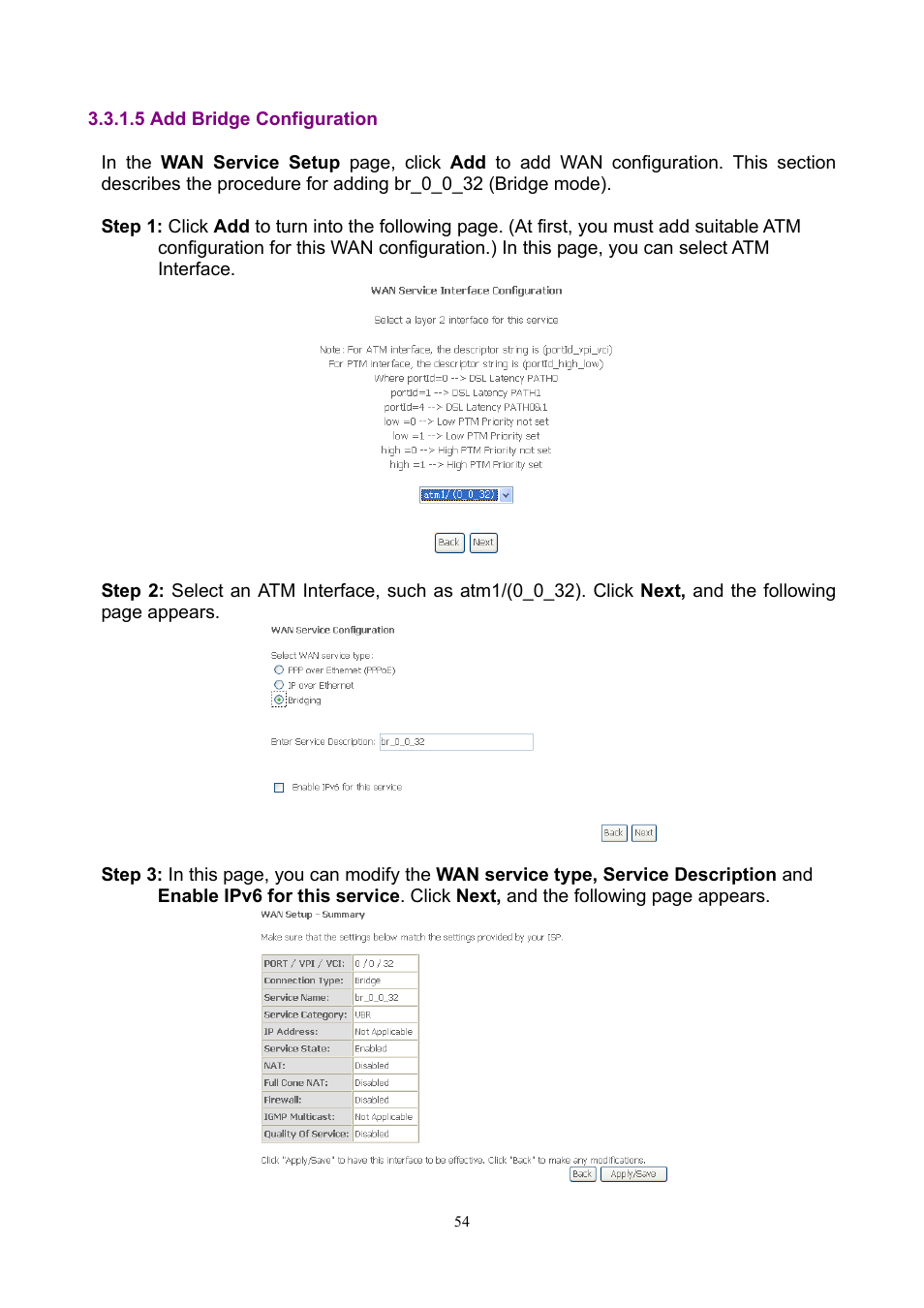 5 add bridge configuration | PLANET ADN-4000 User Manual | Page 54 / 118