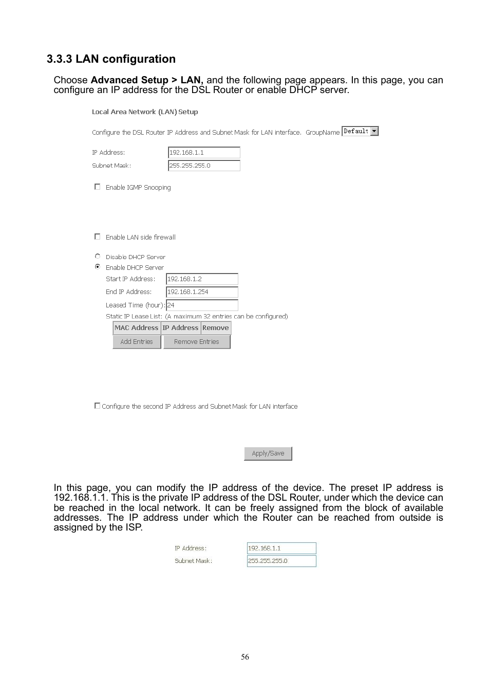 3 lan configuration | PLANET ADN-4000 User Manual | Page 56 / 118