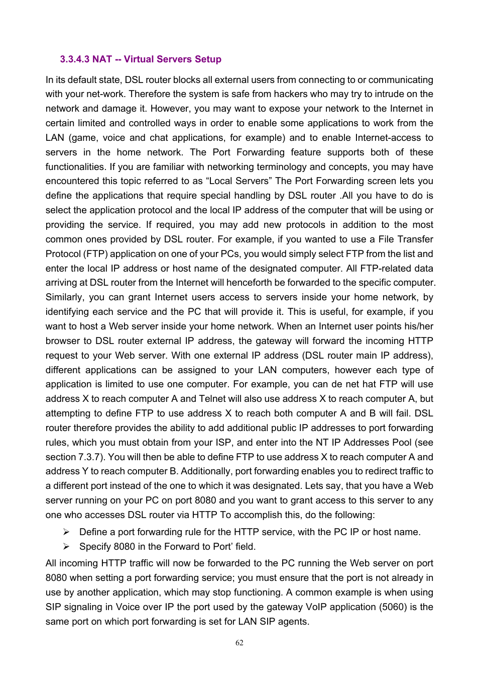 3 nat -- virtual servers setup | PLANET ADN-4000 User Manual | Page 62 / 118