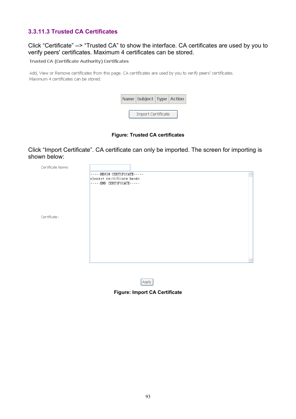 3 trusted ca certificates | PLANET ADN-4000 User Manual | Page 93 / 118