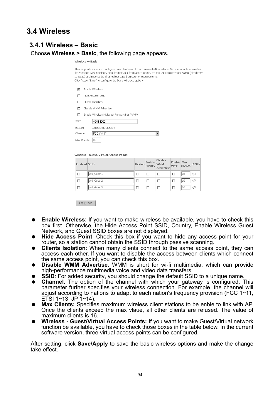 4 wireless, 1 wireless – basic | PLANET ADN-4000 User Manual | Page 94 / 118