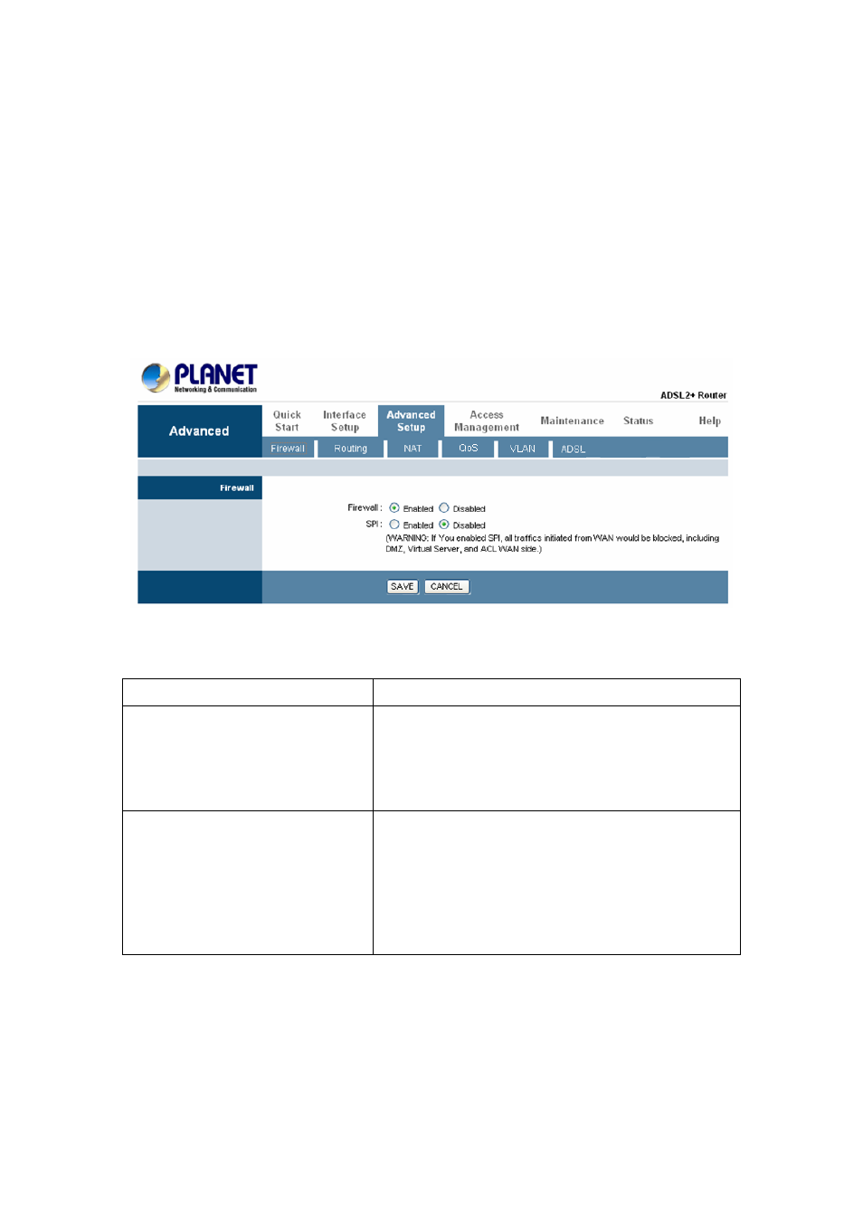 5 advanced setup, 1 firewall | PLANET ADN-4000 User Manual | Page 43 / 91