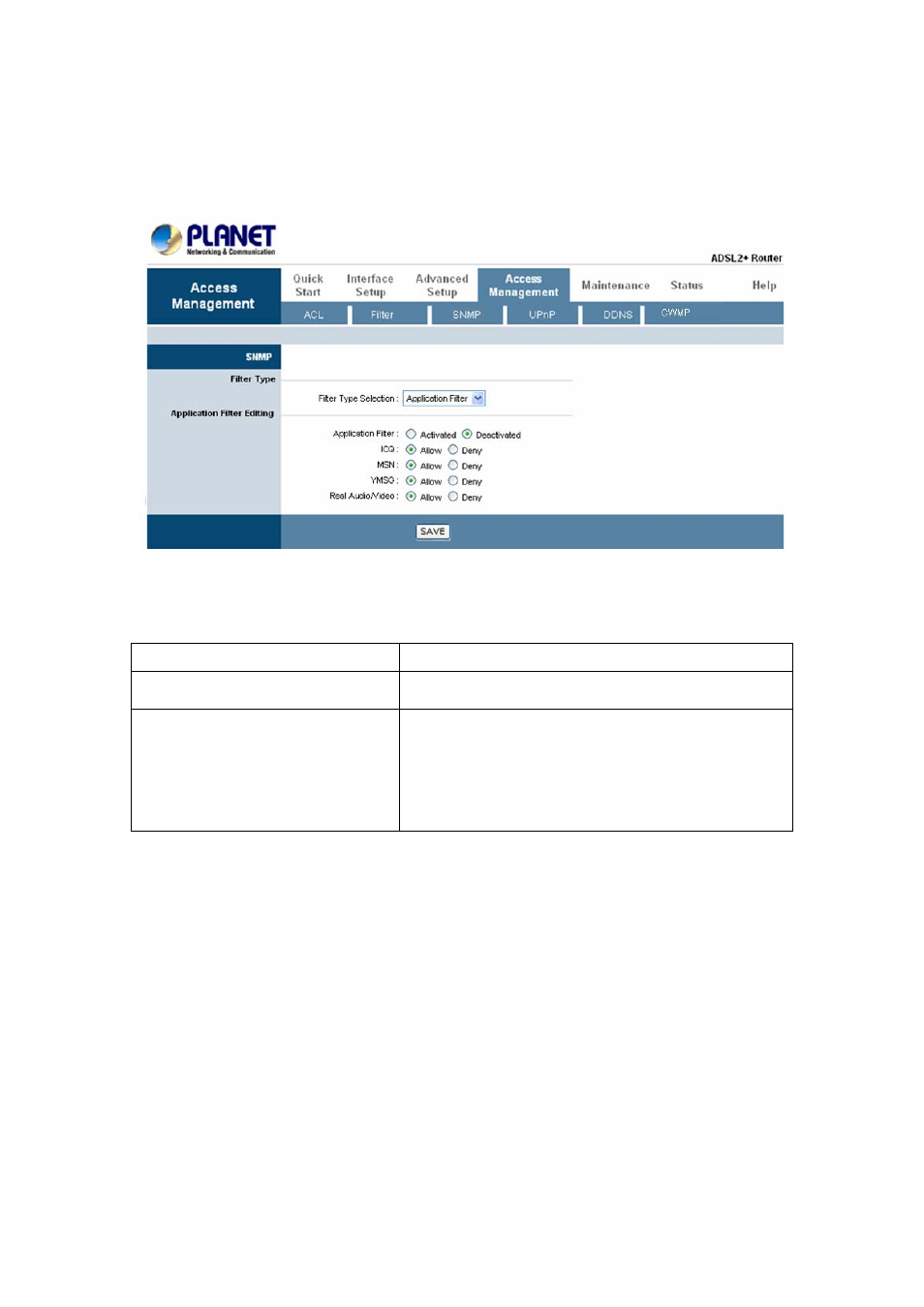 2 application filter | PLANET ADN-4000 User Manual | Page 69 / 91