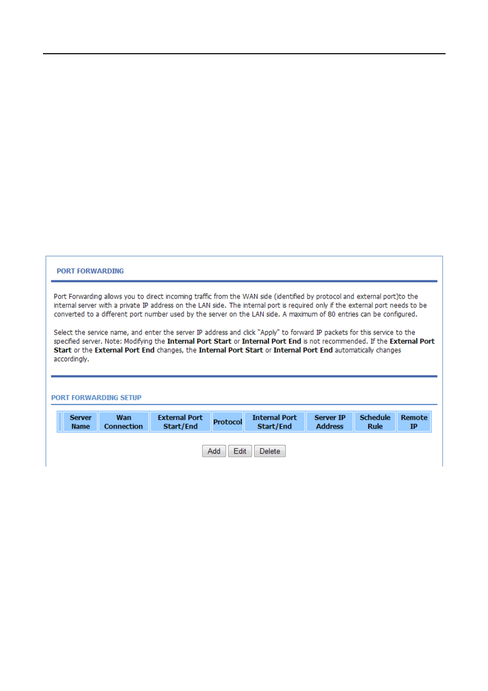 2 port forwarding, Port forwarding | PLANET ADN-4100 User Manual | Page 55 / 115