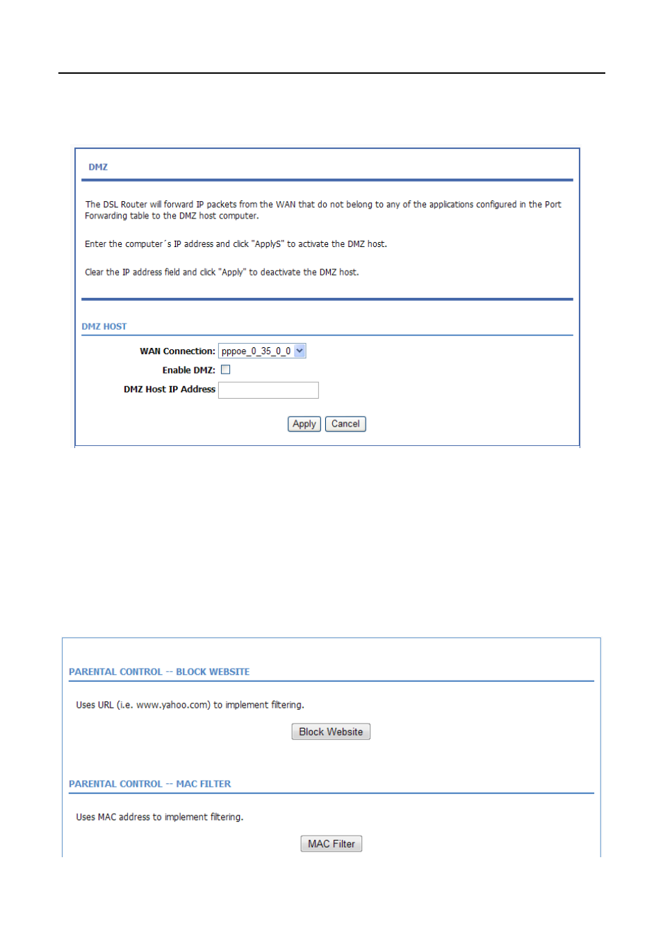 3 dmz, 4 parental control, Parental control | PLANET ADN-4100 User Manual | Page 58 / 115