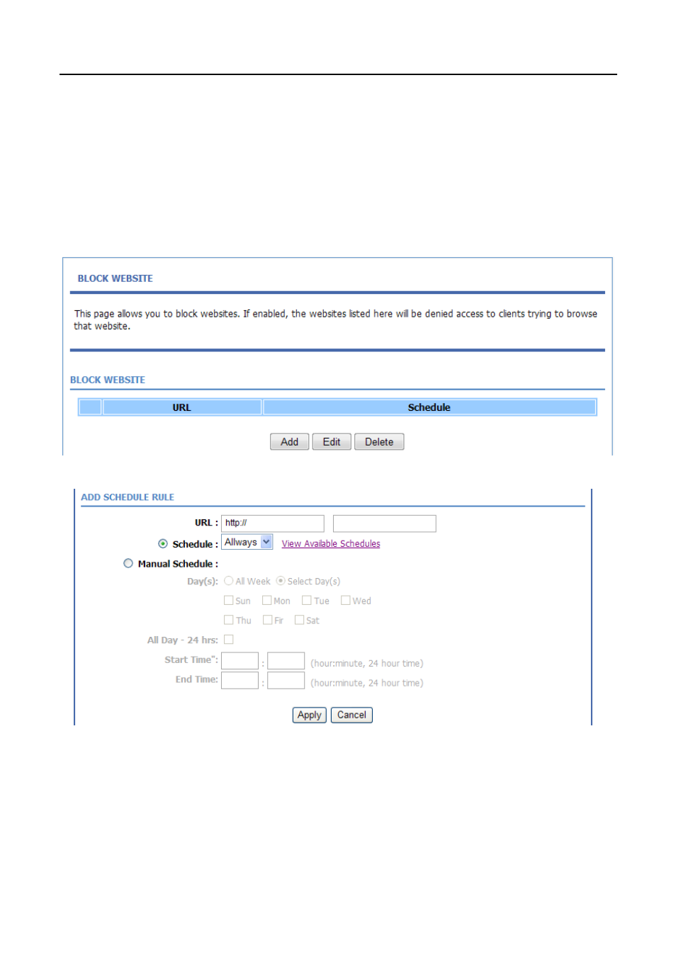 1 block website, Block website | PLANET ADN-4100 User Manual | Page 59 / 115