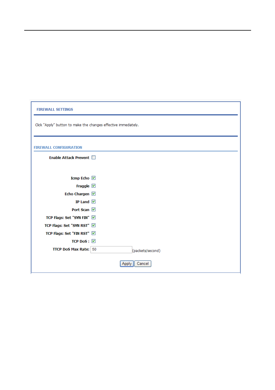 7 firewall settings, Firewall settings | PLANET ADN-4100 User Manual | Page 70 / 115