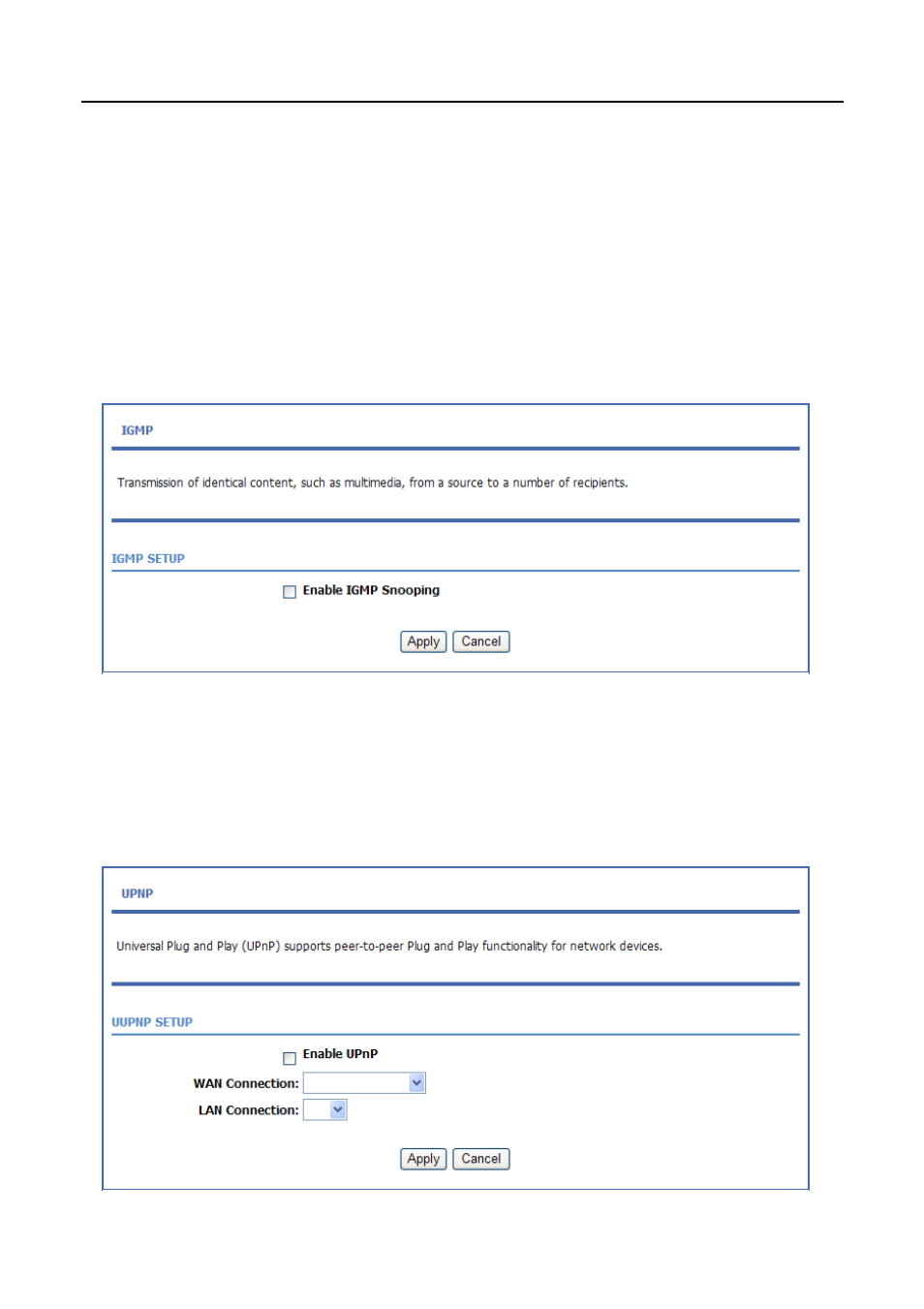 3 igmp snooping, 4 upnp, Igmp snooping | Upnp | PLANET ADN-4100 User Manual | Page 77 / 115