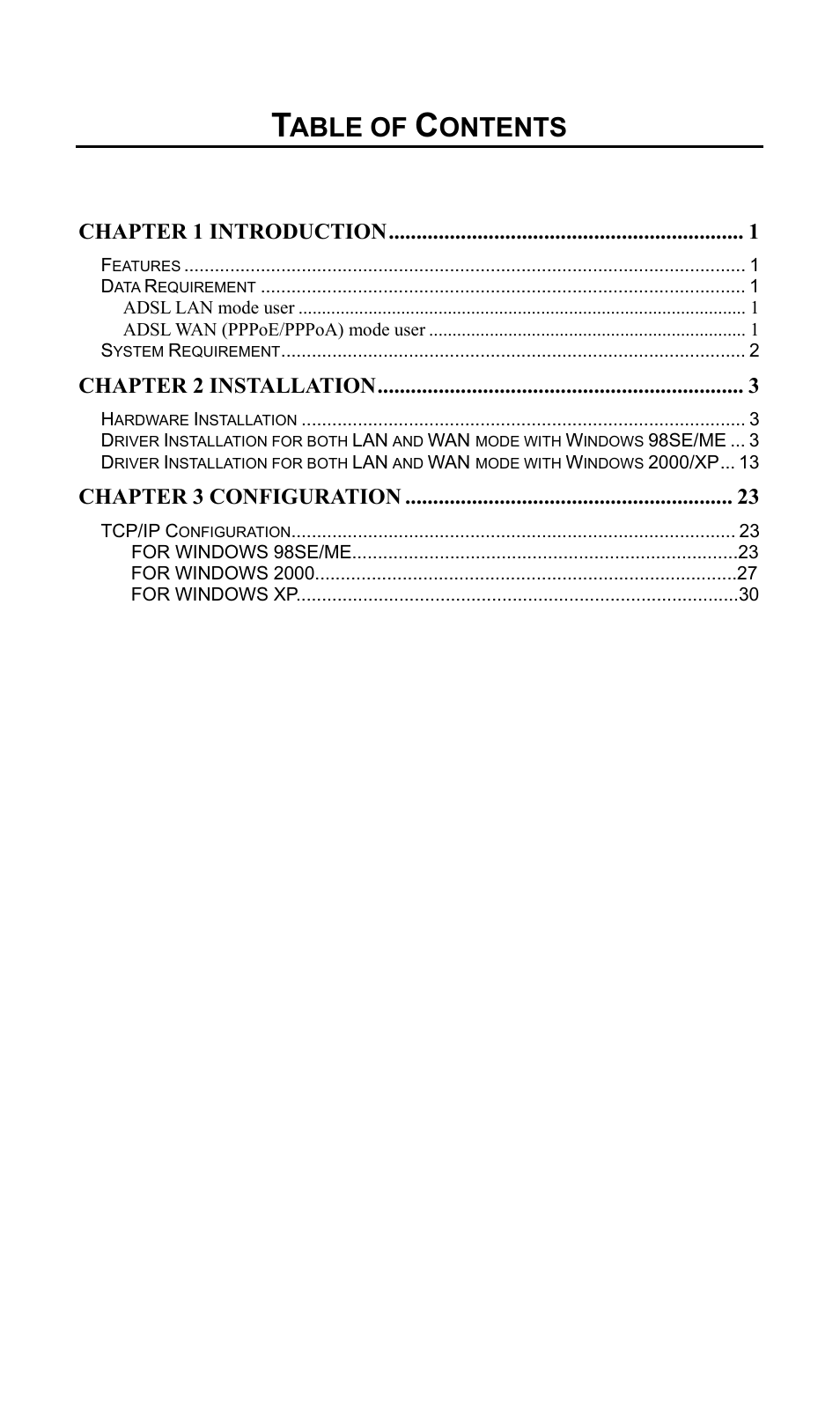 Able of, Ontents, Chapter 1 introduction | Chapter 2 installation, Chapter 3 configuration | PLANET ADU-2110A User Manual | Page 4 / 37