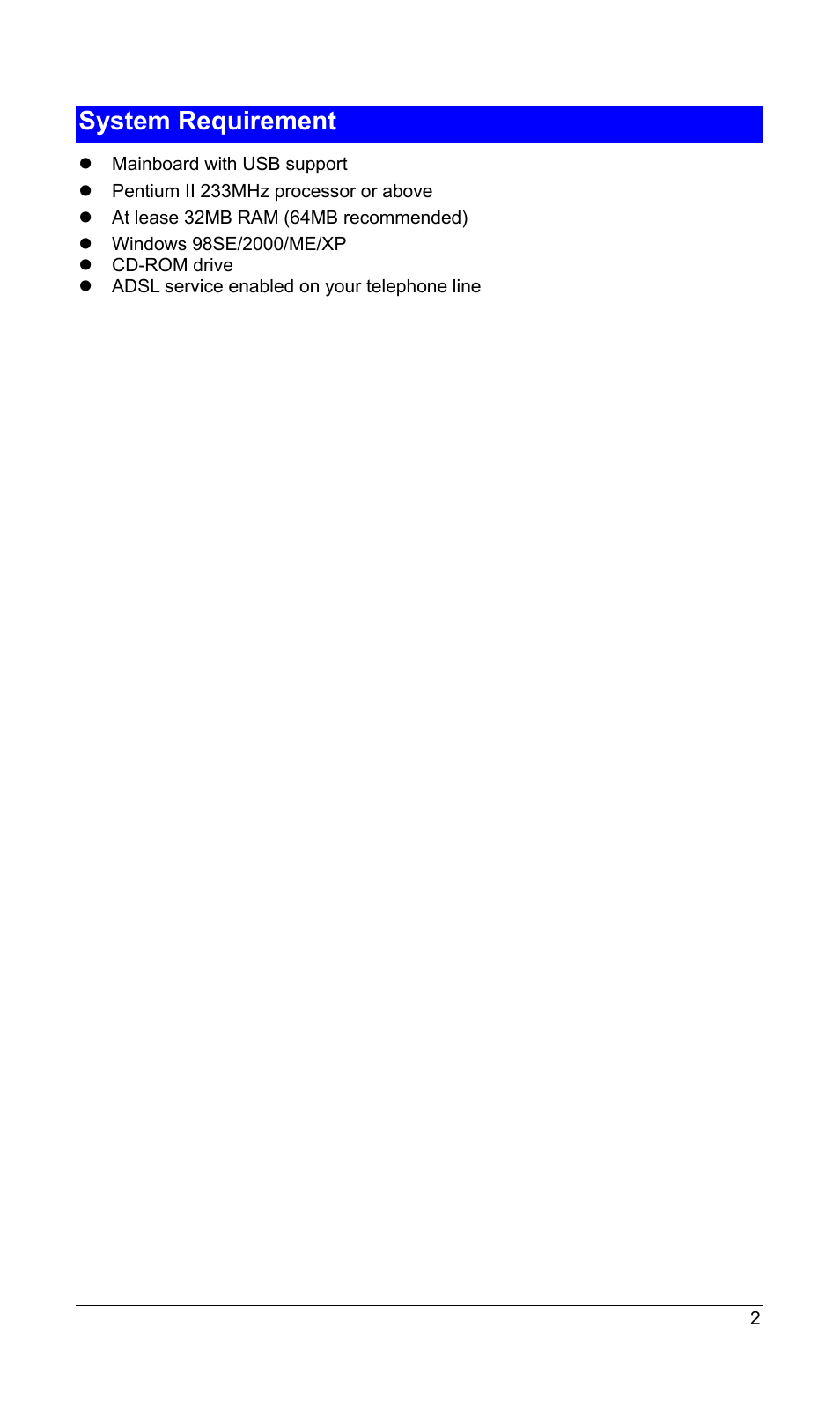 System requirement, Ystem, Equirement | PLANET ADU-2110A User Manual | Page 6 / 37