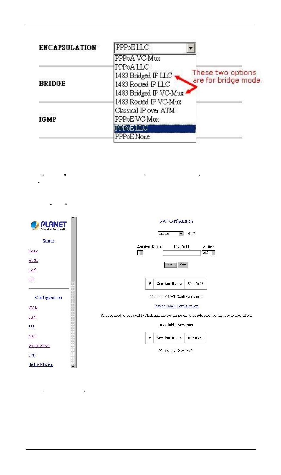 Pppoe, pppoa connection for wan (routing mode) | PLANET ADW-4100 User Manual | Page 19 / 57