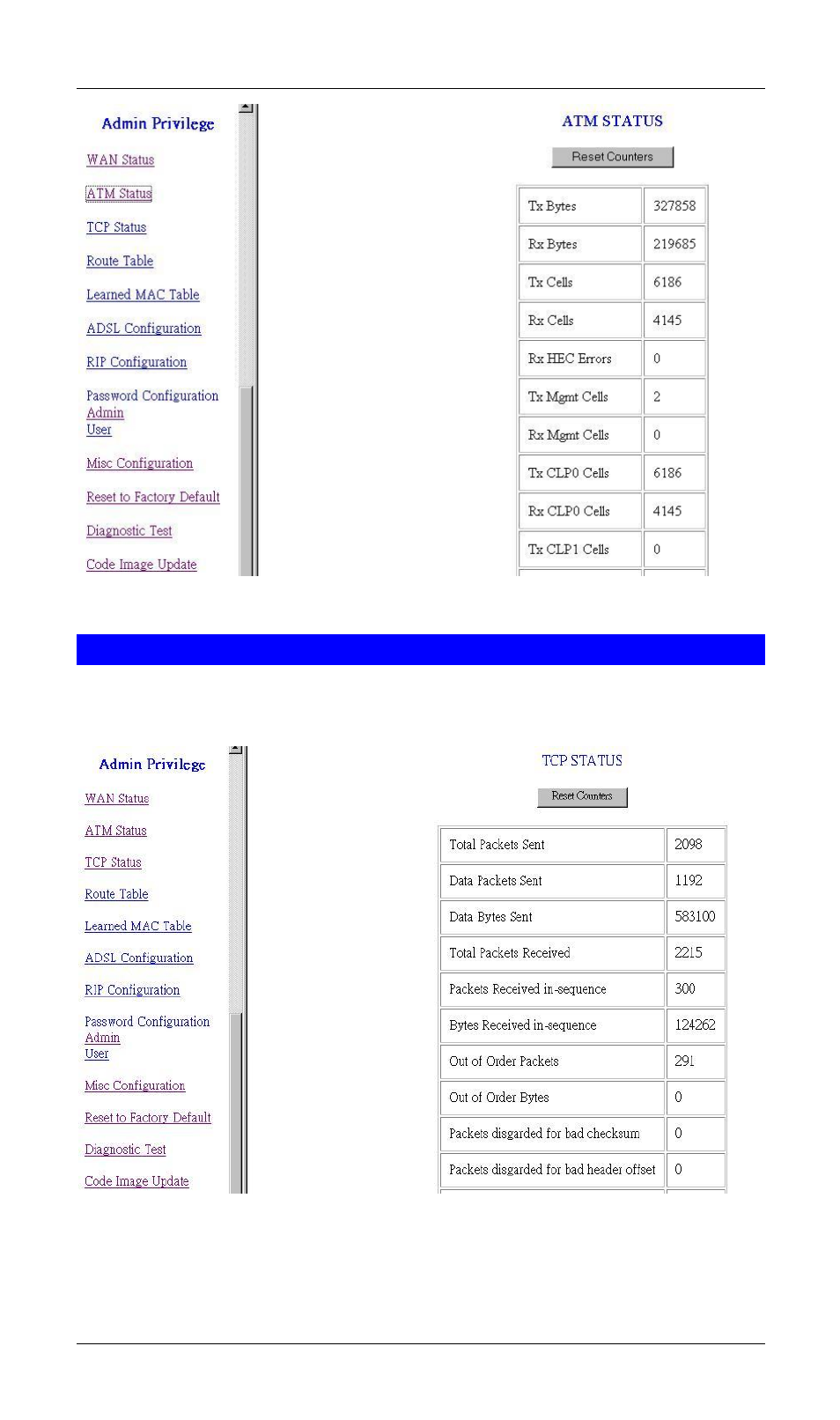 Tcp status | PLANET ADW-4100 User Manual | Page 45 / 57