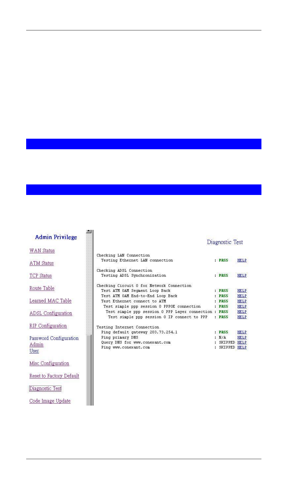 Reset to factory default, Diagnostic test | PLANET ADW-4100 User Manual | Page 53 / 57