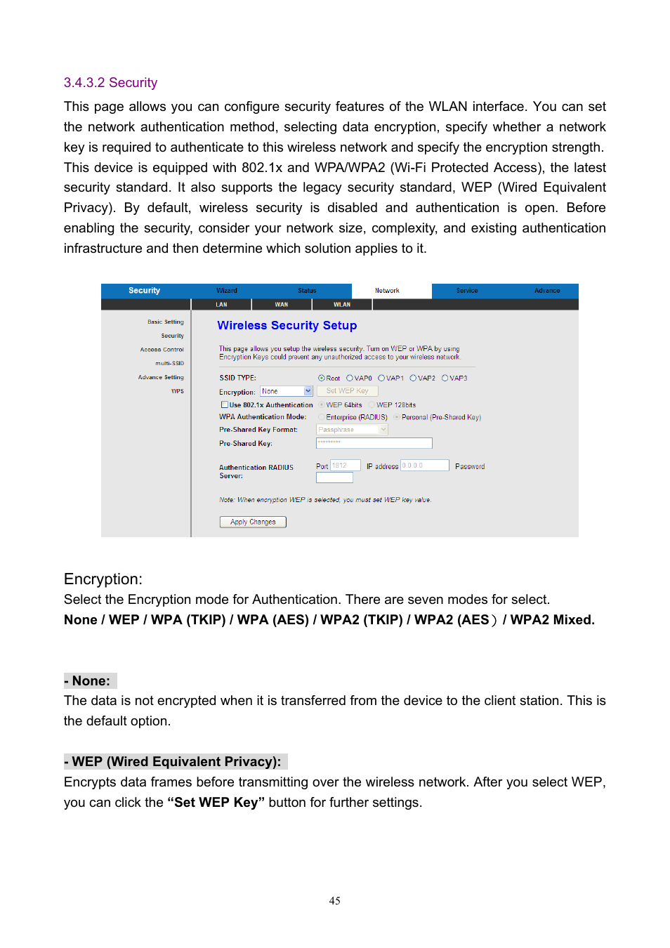 2 security | PLANET ADW-4401 User Manual | Page 45 / 84