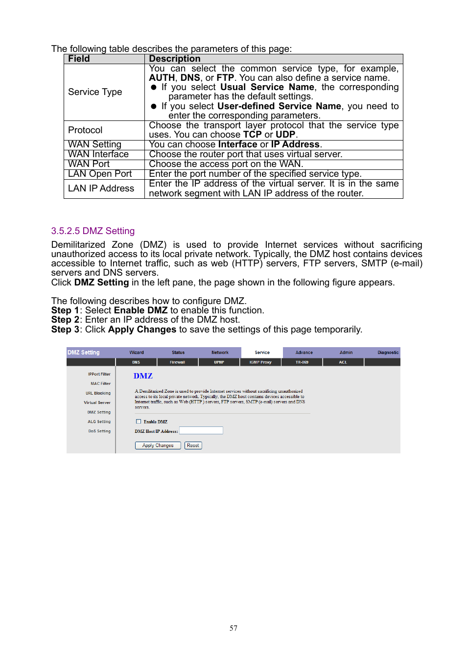 5 dmz setting | PLANET ADW-4401 User Manual | Page 57 / 84