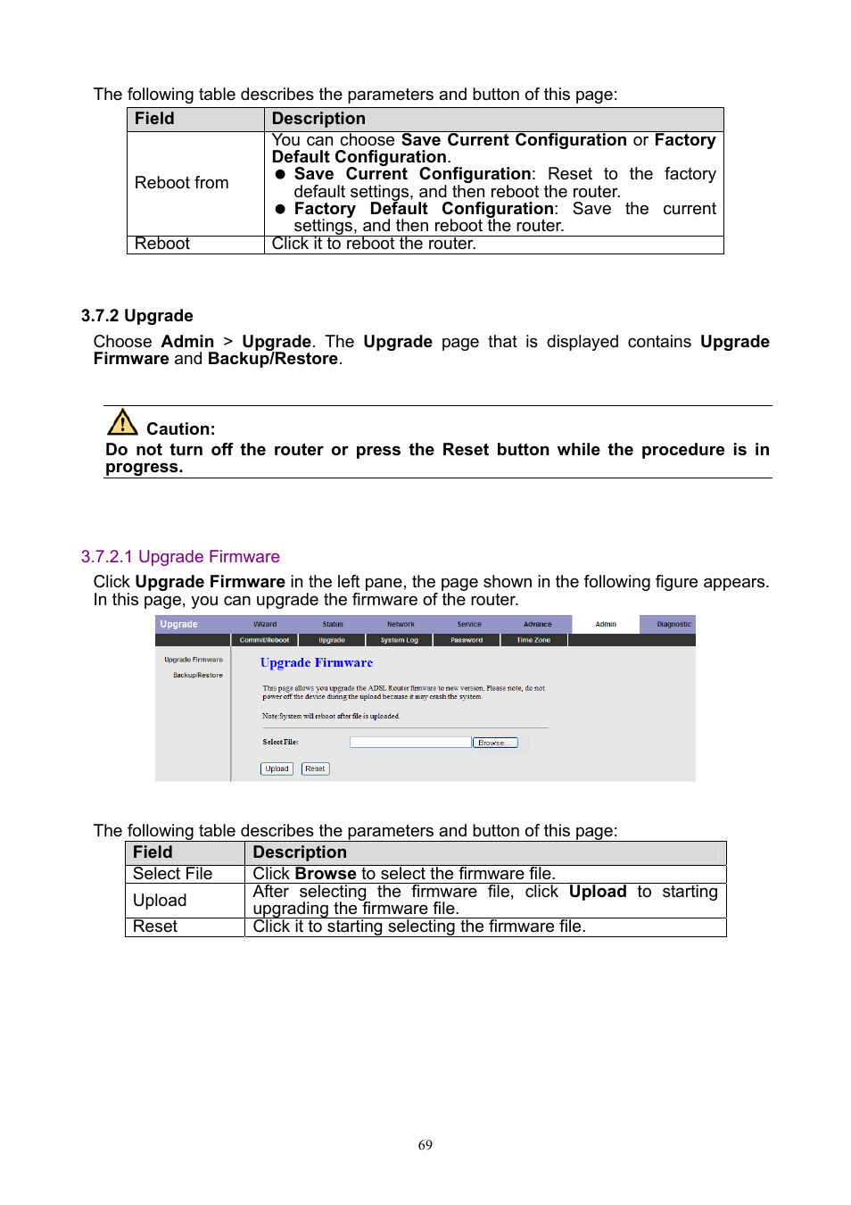 2 upgrade, 1 upgrade firmware | PLANET ADW-4401 User Manual | Page 69 / 84