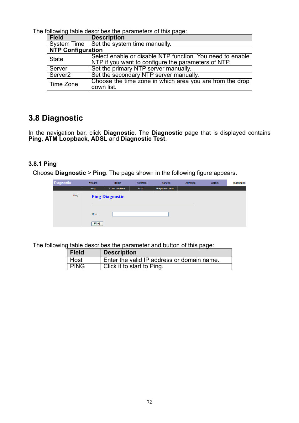 8 diagnostic, 1 ping | PLANET ADW-4401 User Manual | Page 72 / 84