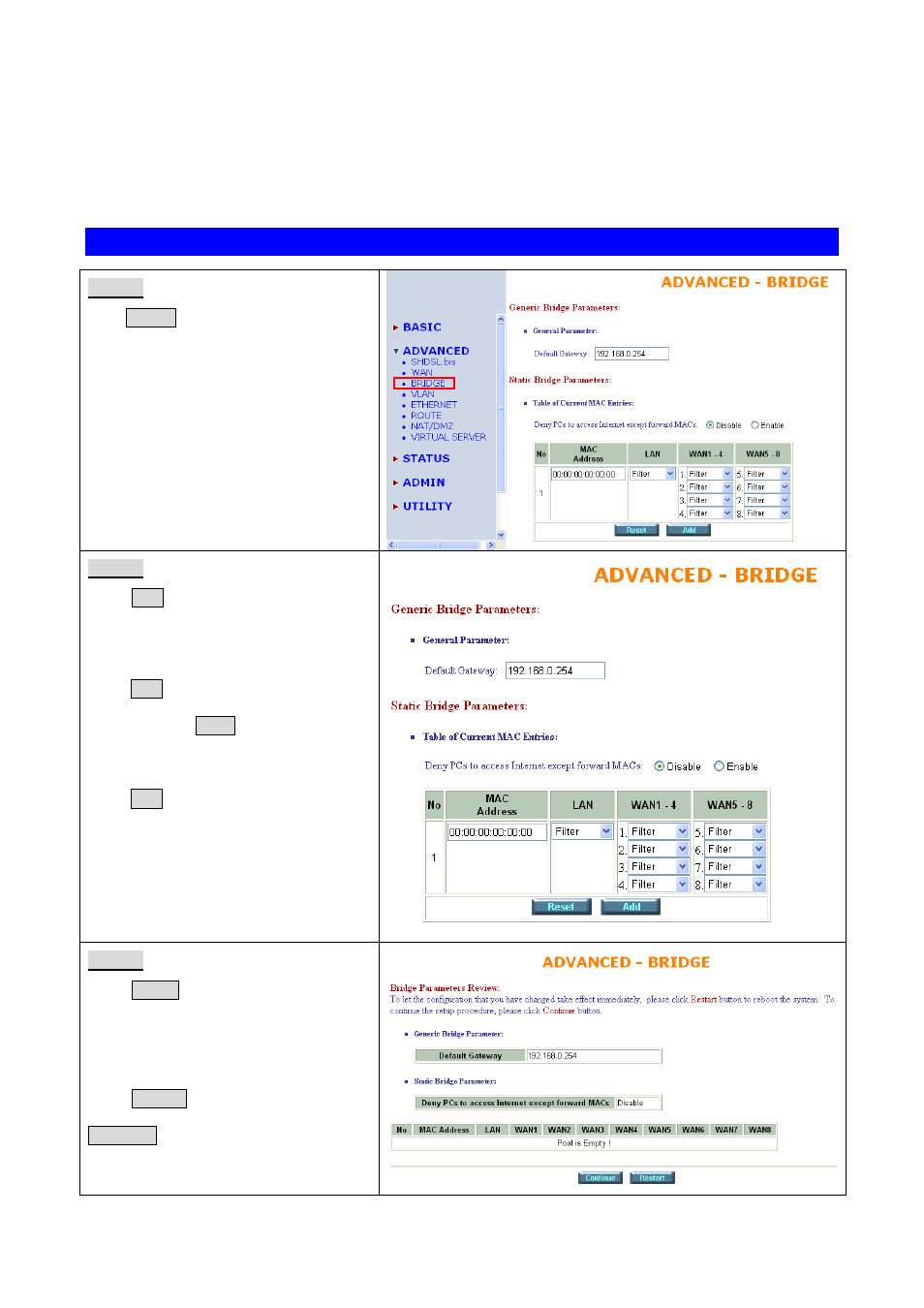 3 bridge, Web ui configuration | PLANET GRT-501 User Manual | Page 25 / 51