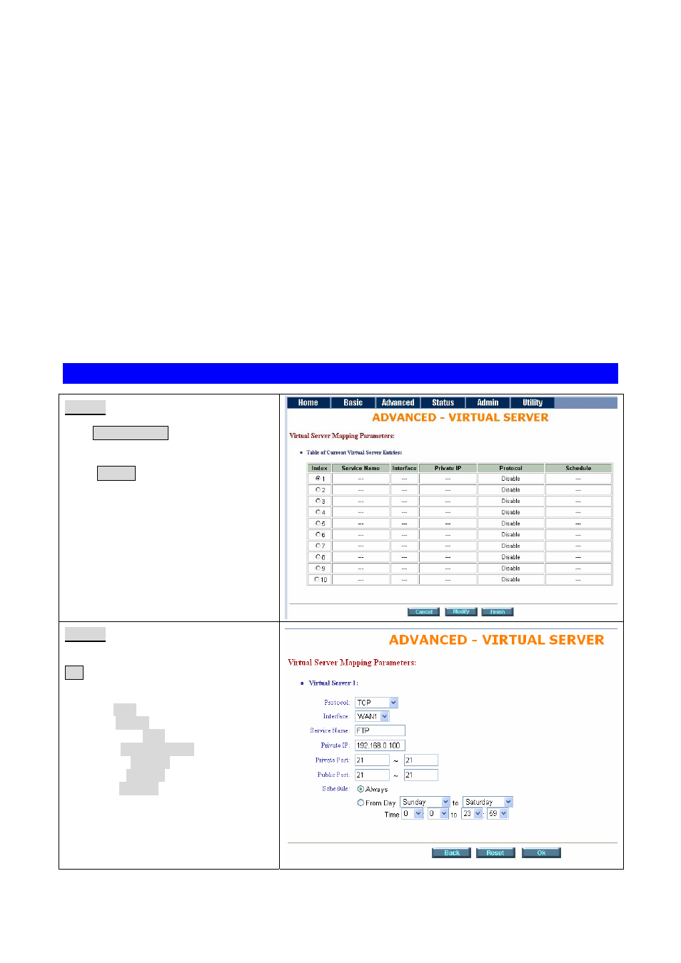8 virtual server, Web ui configuration | PLANET GRT-501 User Manual | Page 32 / 51
