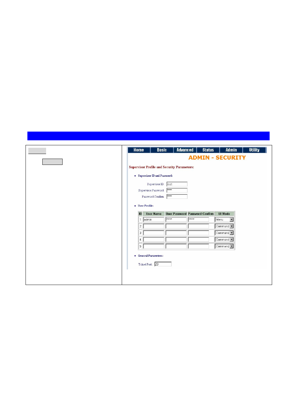 4 administration, 1 security, Dministration | Web ui configuration | PLANET GRT-501 User Manual | Page 34 / 51