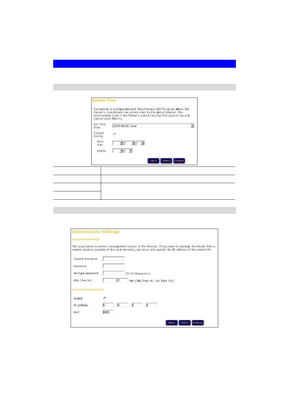 Chapter 4 advanced setup, 1 system, 1 system time | 2 administrator settings, Advanced setup, Chapter 4 | PLANET PRT-301W User Manual | Page 14 / 32