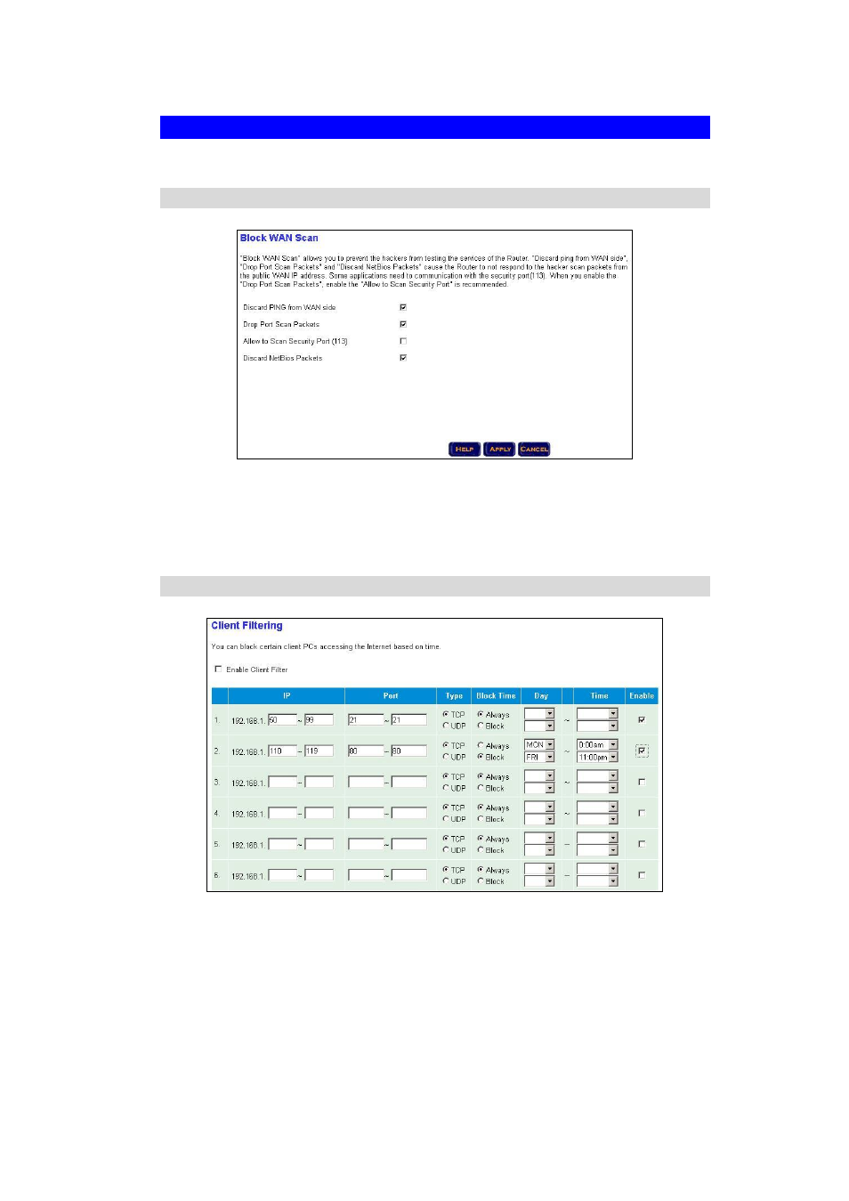 6 firewall, 1 block wan ping, 2 client filtering | PLANET PRT-301W User Manual | Page 24 / 32